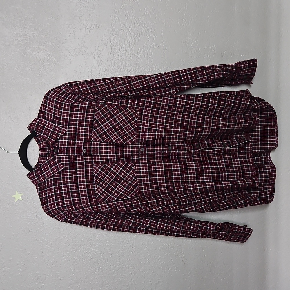 TNA/Aritzia Burgundy Plaid Flannel Shirt